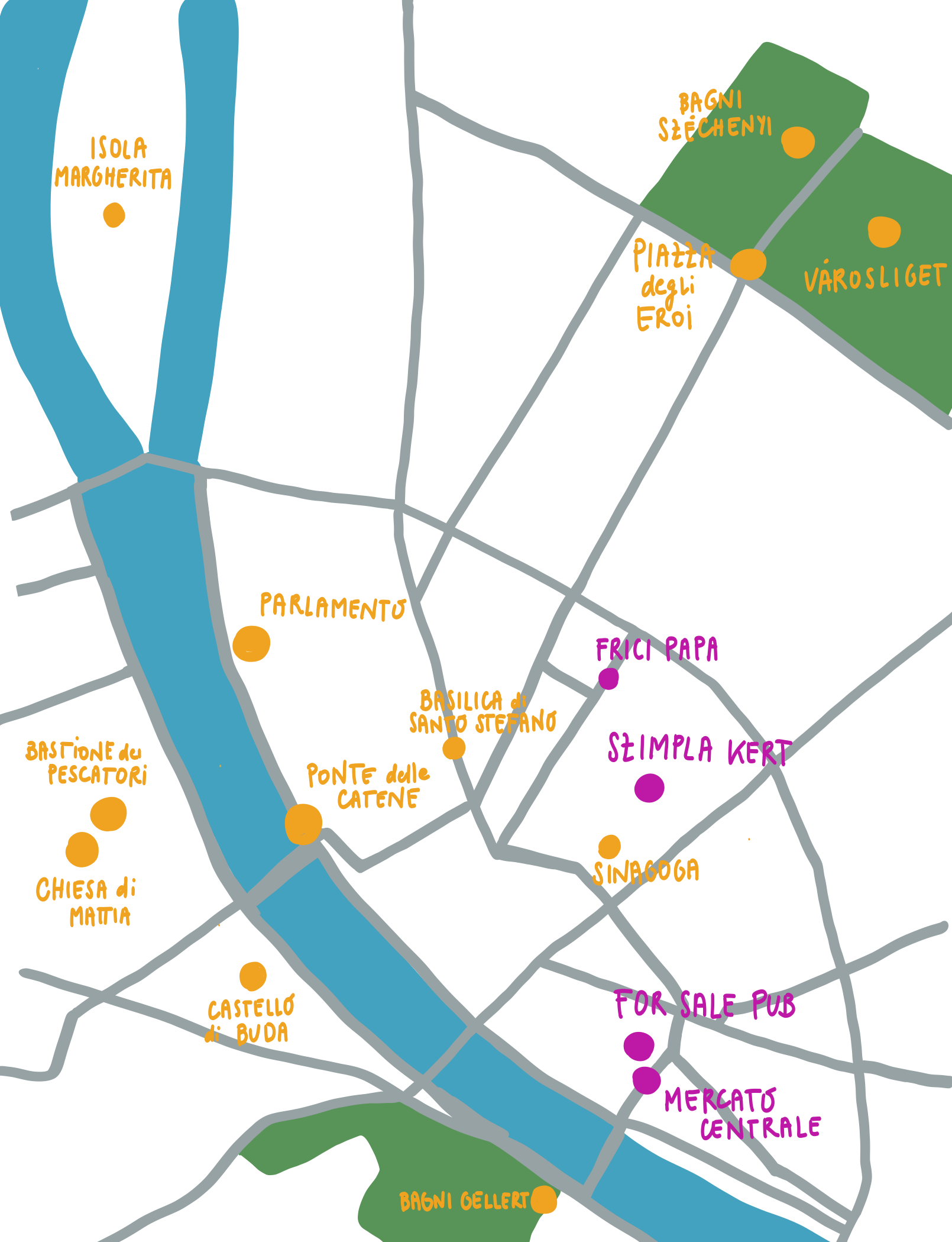 Cartina Budapest